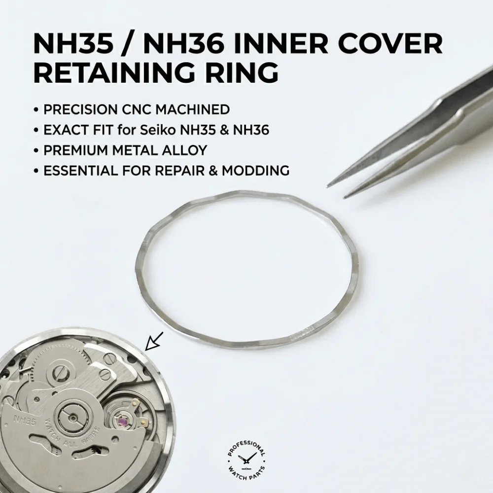 2pcs Steel Watch Holding Ring Anti Shock Fixing Movement Holder Spacer 29.5mm Inner Cover Holder for NH36 NH35 NH34 Movement