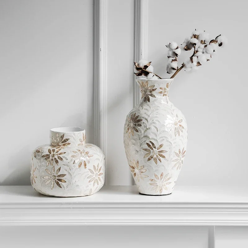 

1pc Ceramic Vase Ornaments Restaurant Desktop Decorations Housewarming Gift Countertop Flower Planter Home Furnishing Decoration