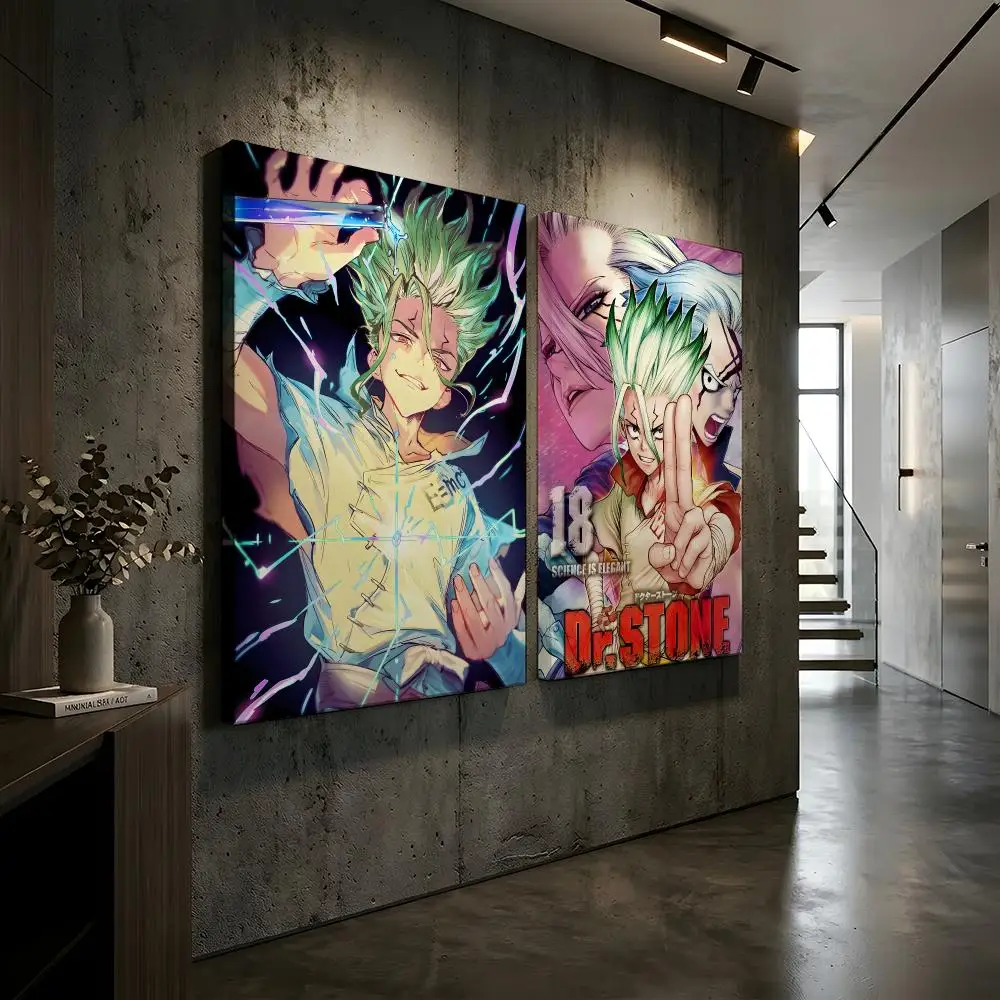 Anime D-Dr S-stoneS Framed Wall Painting Framed Canvas Wall Art Waterproof Wall Decor For Living Room Bedroom