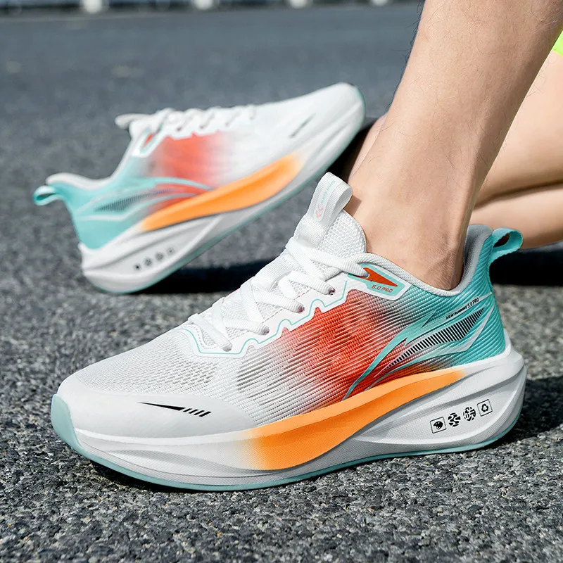 

Teenagers' Soft Sole Carbon Plate Running Shoes - All-Season, Versatile, Non-Slip, Durable, Breathable Mesh Athletic Shoes