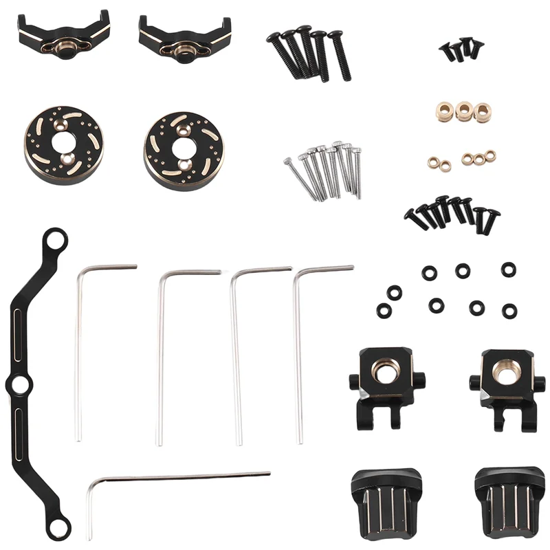 

B05C-9Pcs Brass Weight Steering Rod Steering Block C-Hub Axle Cover For Traxxas TRX4M 1/18 RC Crawler Car Upgrade Parts