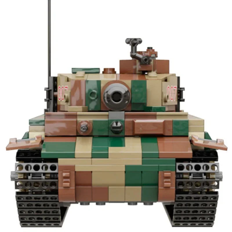 MOC WW2 Military Weaponry Series Tiger Tank 007 DIY Building Block Army Soldiers Tank Vehicle Model Bricks Toys Kid Gifts