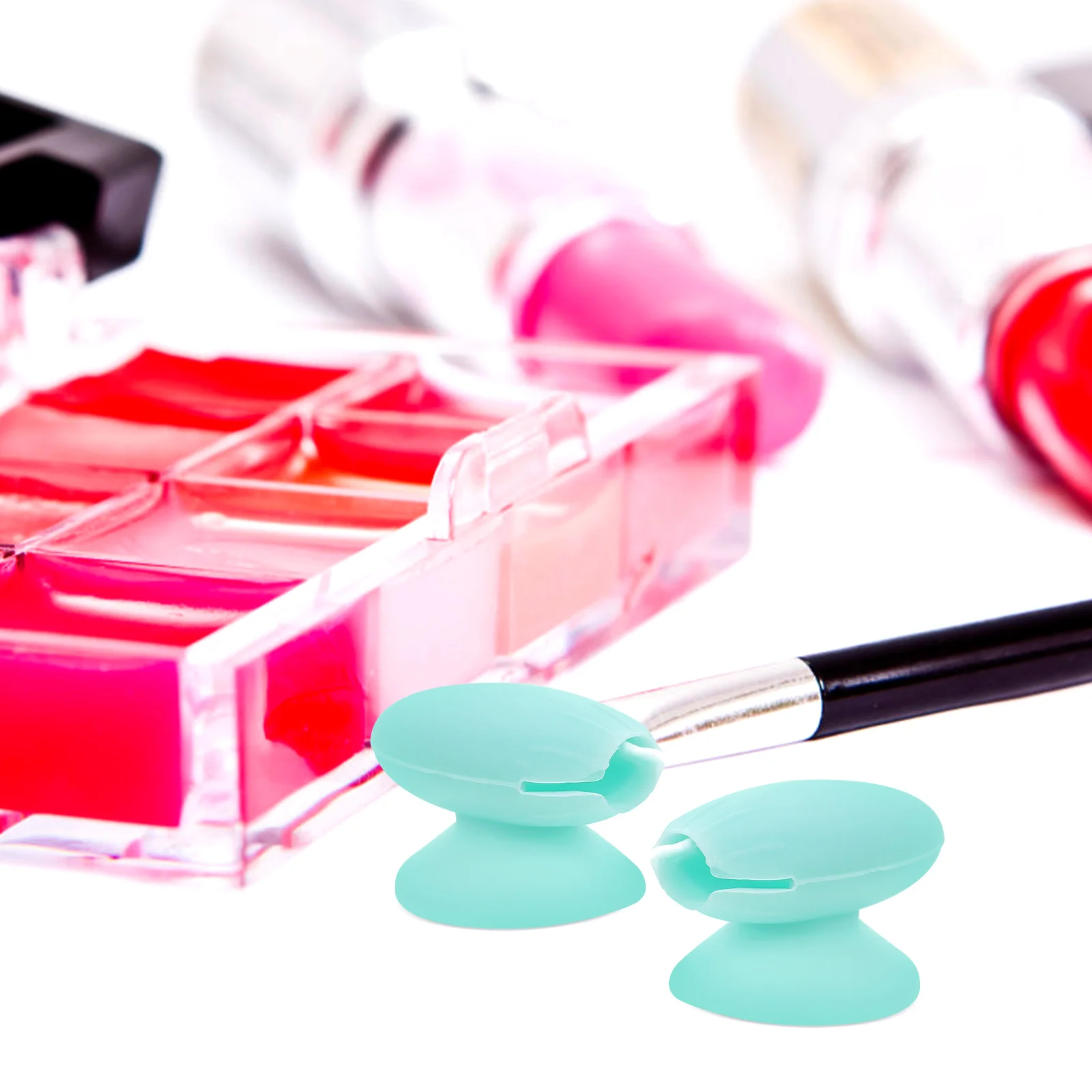 

12Pcs Anti-Lost Lip Brush Covers Silicone Makeup Brush Sleeve Stabilize Brushes Prevent Falling Durable Practical