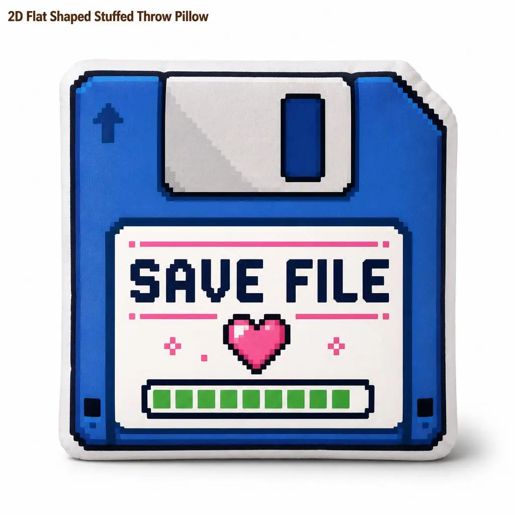 Save File Floppy Disk Game Data Heart Plush Pillow Cushion Irregular Stuffed Throw Pillow Home Decor Gift Sofa Bed Home