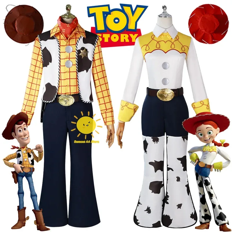 

l2025l Halloween Anime Woody Jessie Cosplay Costume Toy Story Cosplay Cowboy Suit Woody Jessie Hat Halloween Party Cos Adult Uni