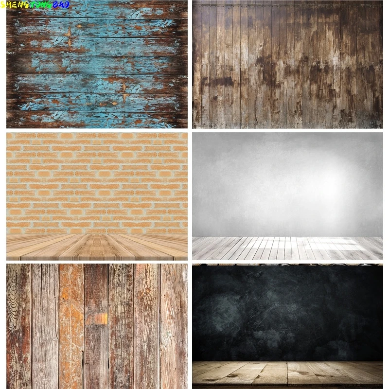 

Retro Wood Board Floor Baby Shower Newborn Pet Food Portrait Backdrop Photography Background Photo Studio Props 21809OBU-02