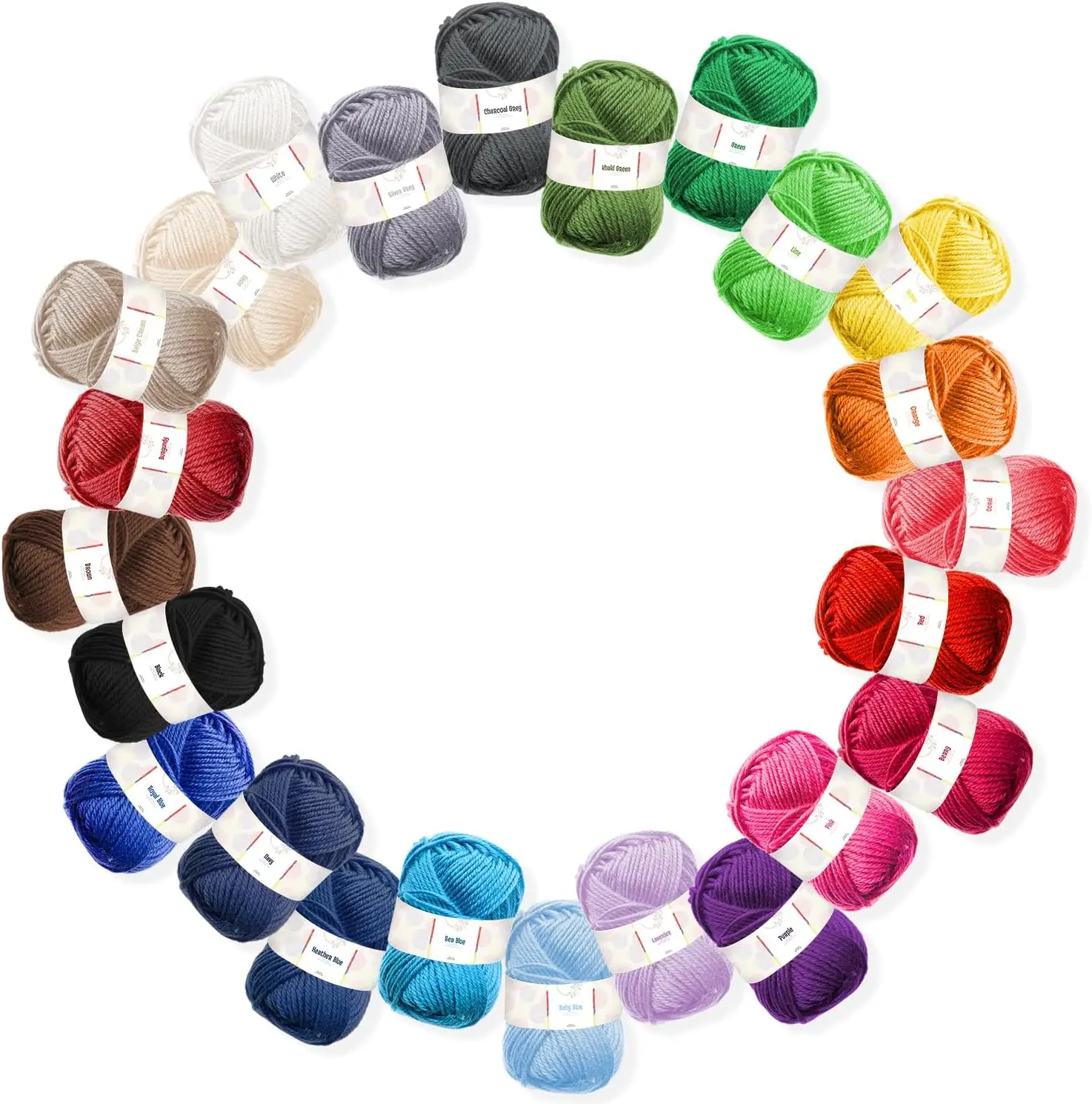 

Набор из 24 мотков мягкой акриловой пряжи для вязания крючком и спицами, 2400 ярдов, разноцветные товары для рукоделия