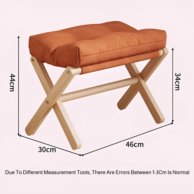Solid Wood Shoe Changing Stool Footstool Sofa Rest Footstool, Folding Low Stool for The Entryway