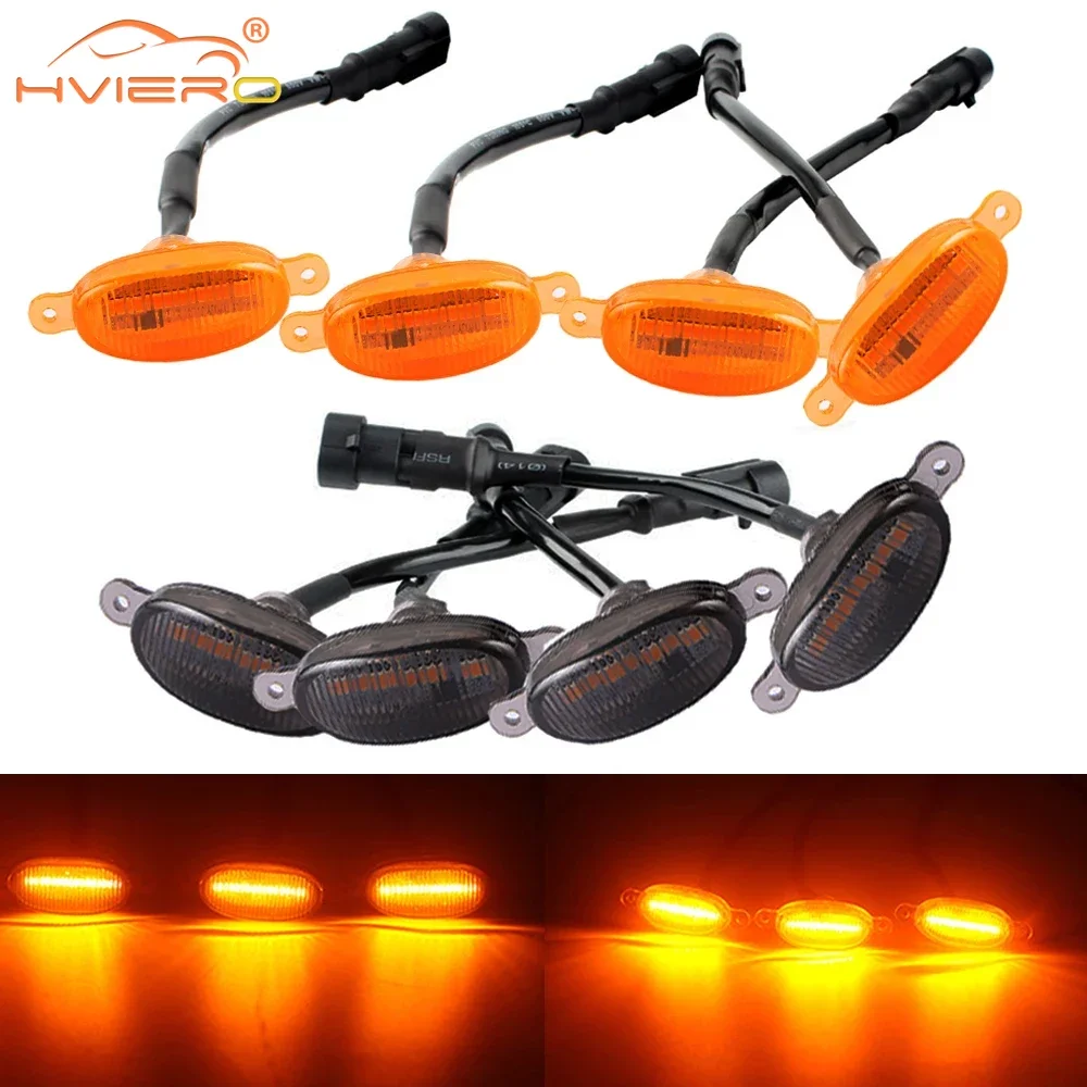 

4X Car Grille Yellow Light Signal Daytime Running LED Decorative Warning Lamp Pickup Truck Haze 6led 12V Control Raptor Lighter