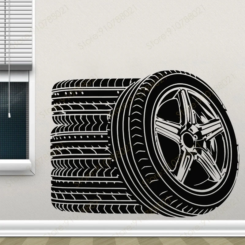 1pc Funny tyre Wall Sticker Wall Decal Sticker Home Decor For Kids Rooms Wall Art Decal