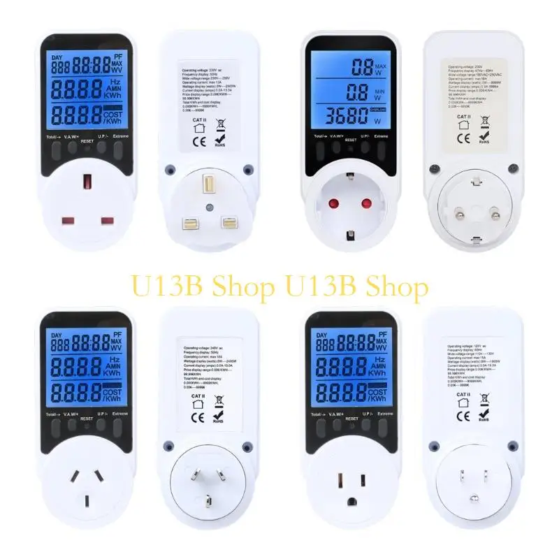 U13B Real Time Electricity Current Power Detector Socket Energy Cost Calculator Overloading