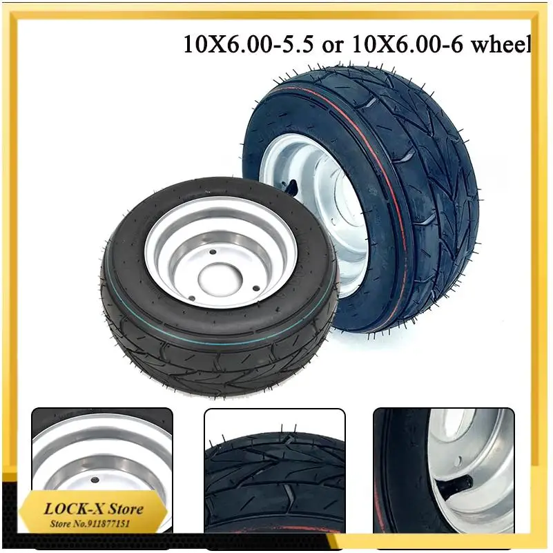 10X6.00-5.5 10X6.00-6 Vacuum Tire Belt with 3-Hole Wheel Hub Electric FOR Tires Modified Kart Cart ATV Tire Accessories