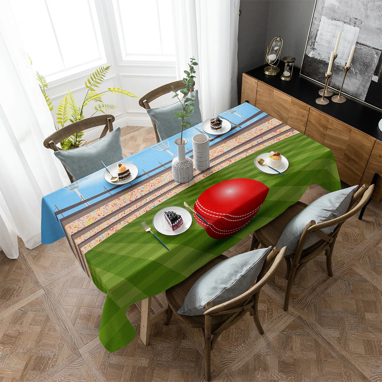 Stadium Ball Rectangular Tablecloth Dustproof Picnic Cloth Home Decoration Kitchen Waterproof Table Cover