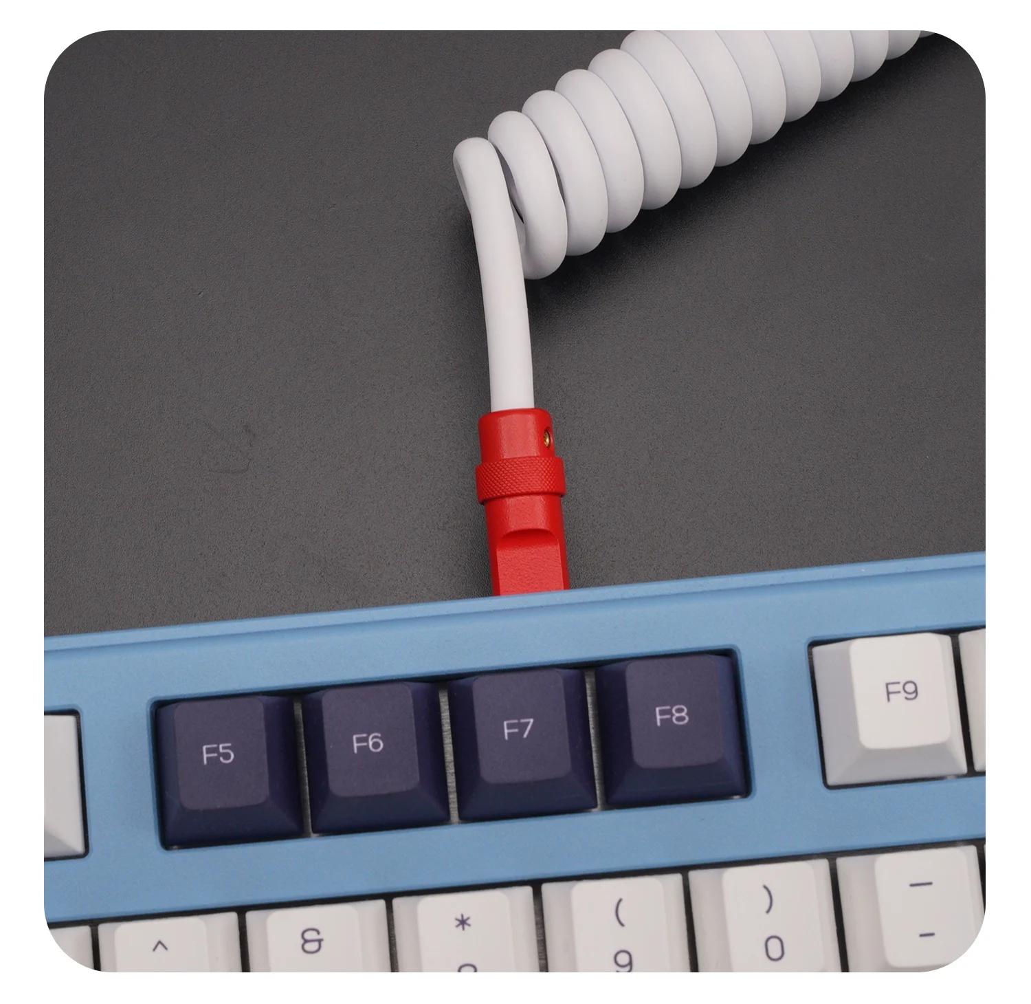 GeekBable customized mechanical keyboard, aviation plug, data cable, rubber spring, red hardware, rear mounted, Royal Navy