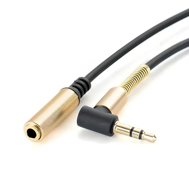 

Audio 3.5mm Male To Female Elbow Headphone Extension Cable Aux Extended Speaker Revolving Female Listening Computer Adapter