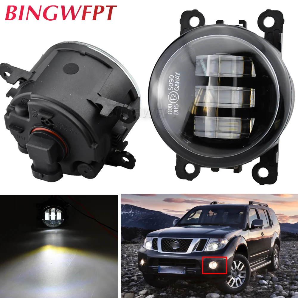 LED Fog Light Assembly For Nissan Pathfinder R51 2005-2012 Xterra N50 Leaf Car Front Bumper Fog Lamp Daytime Running Light 12V