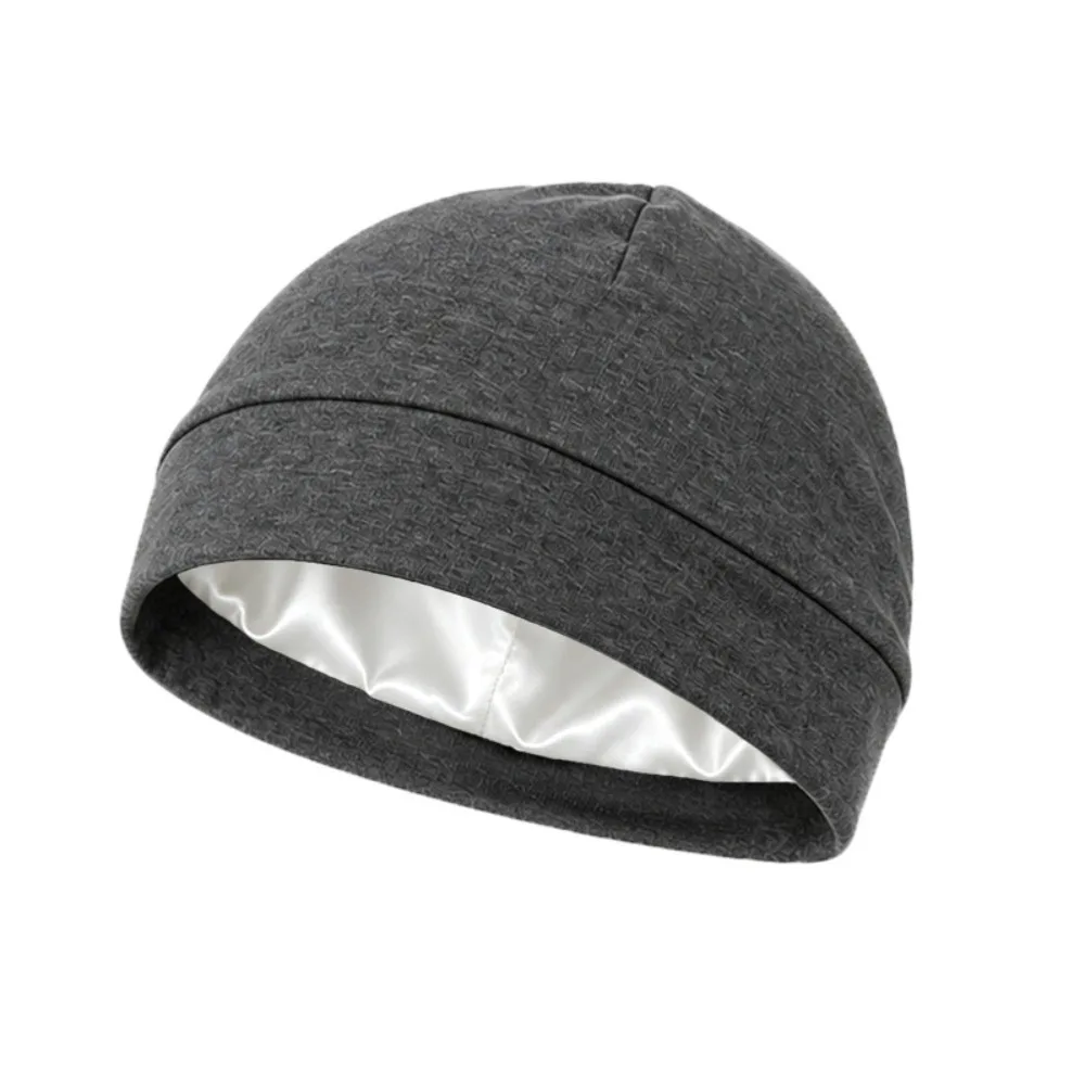 Fashion Satin-Lined Skull Cap Elastic Wearable Beanie Cap Hair Protection Breathable Night Sleep Hat For Men Women