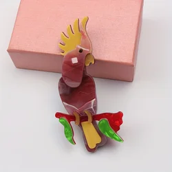 fashion acrylic parrot brooch women animal pins accessories jewelry