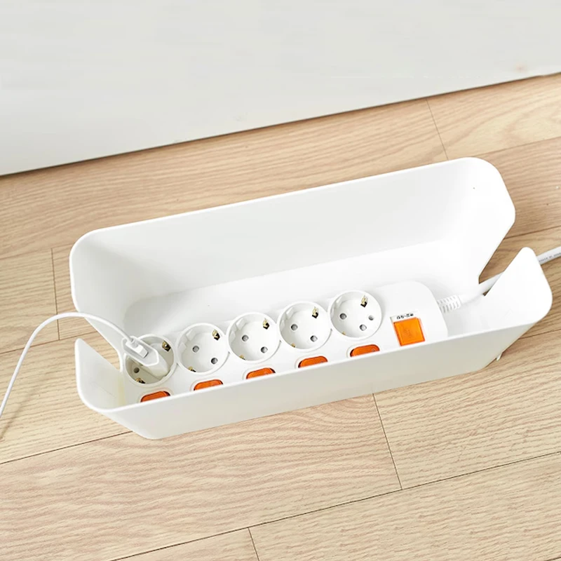 

Cable Storage Box Desktop Power Strip Storage Box Dustproof Socket Storage Box Home Wire Case Wire Management Cable Organizer