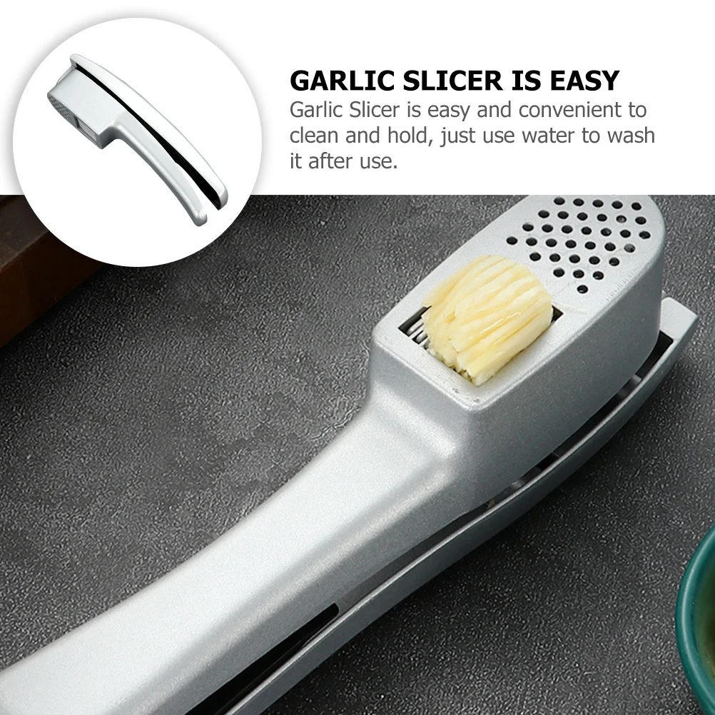 

Garlic Slicer Aluminum Alloy Manual Press Kitchen Tool For Mincing Garlic Puree Maker Home Use Non-Leak Ergonomic Handle
