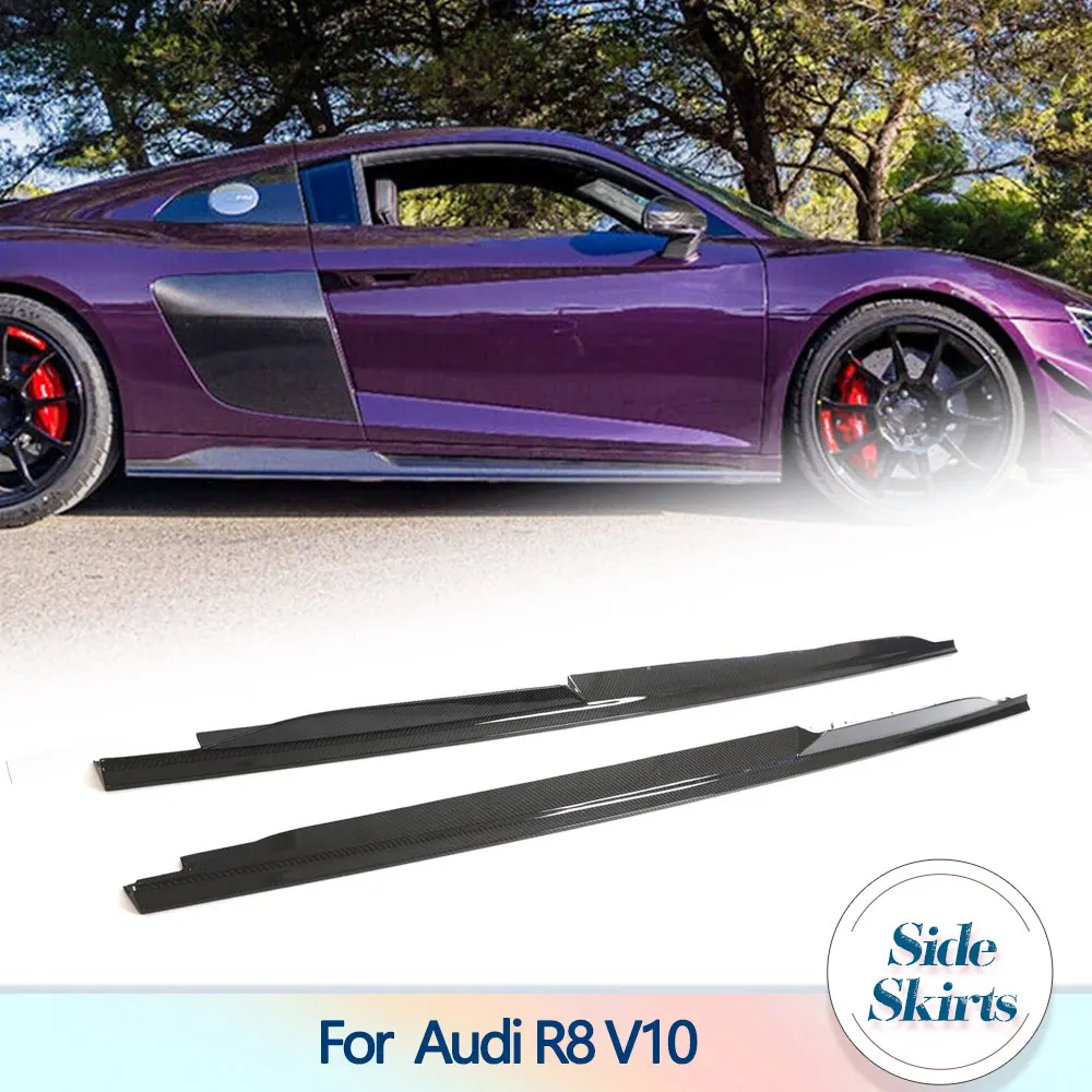 

Car Side Skirts Apron Lip for Audi R8 V10 Coupe Convertible 2-Door 2022 2023 Dry Carbon Side Door Skirt Extensions Lip Body Kit