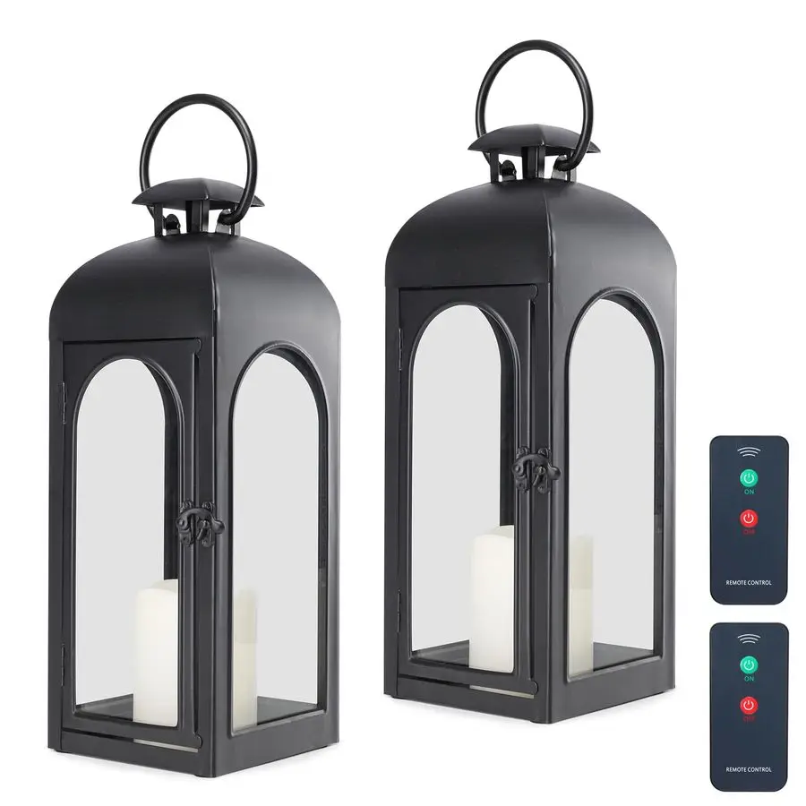 

Декоративный фонарь-светильник 16 дюймов, винтажный, с пультом ДУ, набор из 2 штук, с таймером, светодиодный, металлический, подвесной, для дома и улицы