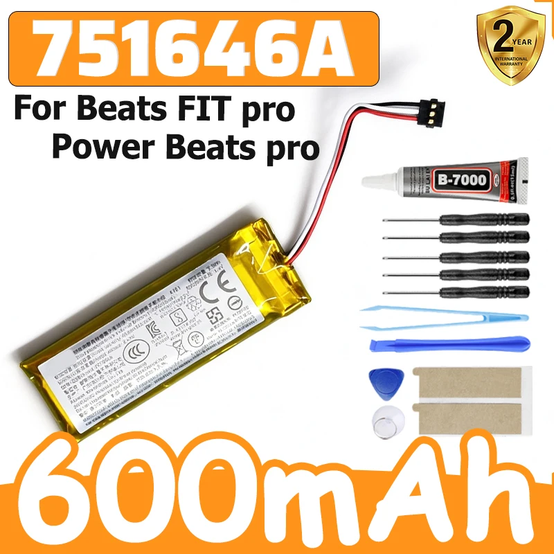 New High-Quality Battery For Beats FIT pro / Power Beats pro 751646A