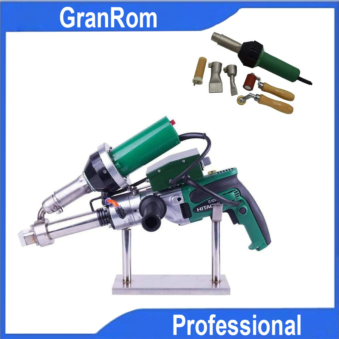 Professional 1600W Plastic Extruder Welder Hand Extrusion Welding Machine with Heat Gun Kit PVC PP HDPE LDPE Pipe with Air Torch