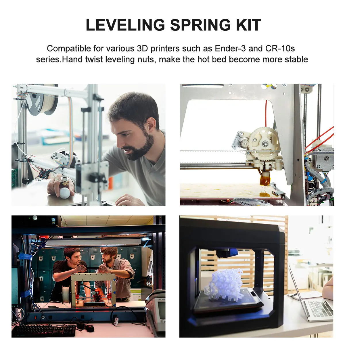 

Комплект ручных выравнивающих гаек из алюминиевого сплава для 3D-принтеров, пружинные винты для выравнивания, совместимые с Ender-3, для улучшения стабильности нагреваемой платформы