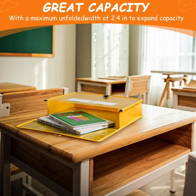 5Pack A4 Plastic File Wallet Envelope Expanding File Folder& Label Pocket Clear Colored Waterproof For Office Home