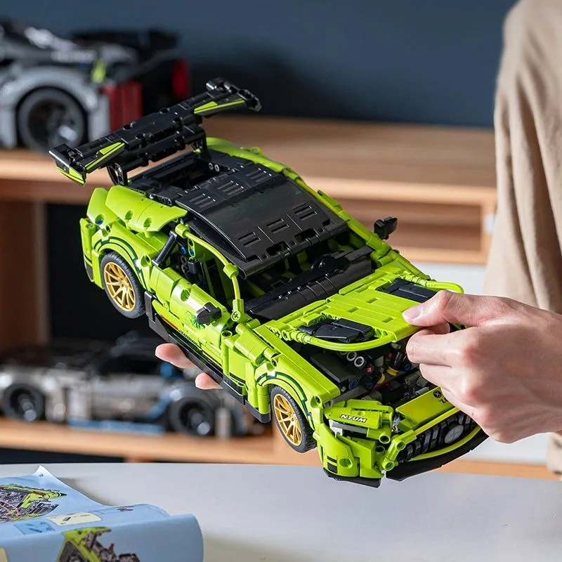 1466 PCS เทคโนโลยี 1:14 สีดํา Supercar racing building บล็อกประกอบอิฐรถของขวัญของเล่นสําหรับของขวัญวันเกิดเด็ก