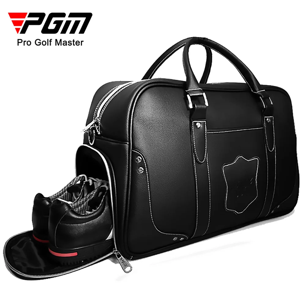 PGM Golf Clothing Bag Cowhide Men's Sports Bag Carry Oblique Span Built-in Shoe Bag