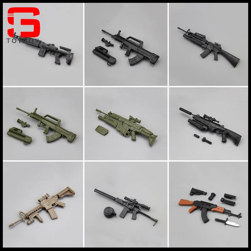 In Stock 1/6 Scale PVC HK416 AK47 ARX160 Tavor MK18 Gun Weapon Model Soldier Accessories Props Fit 12'' Action Figure Body Doll