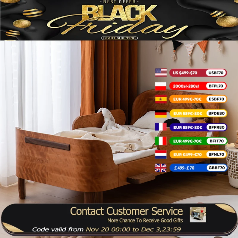 

Full Size Wooden Kids Bed Sleeping Boundary House Single Princess Baby Bed Bedroom Design Safety Lit Pour Enfants Kids Furniture