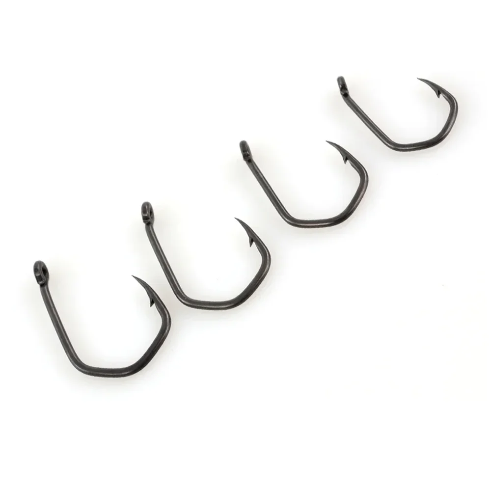500 pezzi per borsa Amo da pesca con spina per occhi Artiglio con punta dell'ago Acciaio ad alto tenore di carbonio rivestito in teflon Gancio durevole 8019