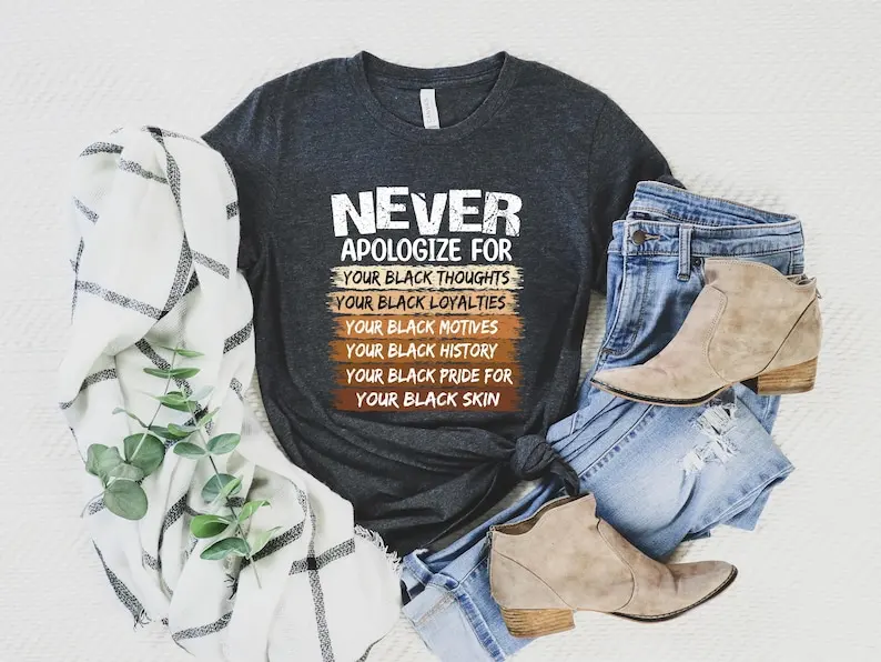 Camiseta del Mes de la Historia Negra, nunca se apagan afroamericano, regalo del Mes de la Historia Negra de Vidas