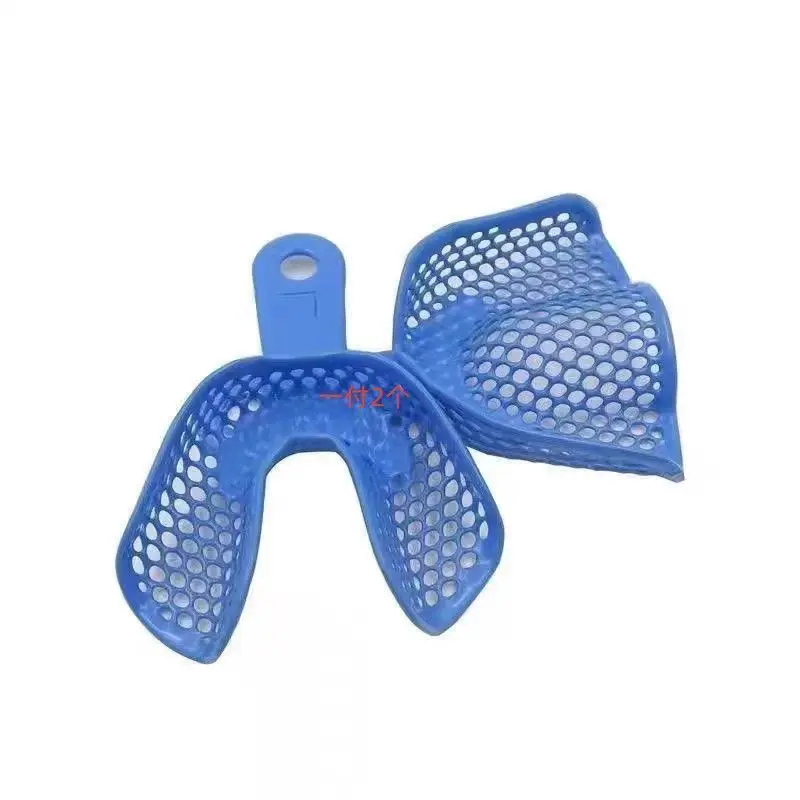 DENTYA 10 قطعة مادة طب الأسنان صينية فولاذية الجبس الانطباع صينية الأسنان أداة يمكن التخلص منها S M L كامل الفم أسنان دعم قوس #6