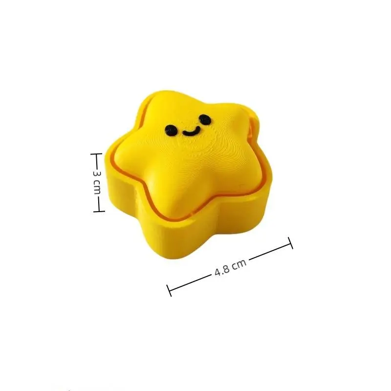 Cute 3D Printed Star Clicker Fidget Keychain Stress Relief Fidget Toy Backpack Pendant Anti-anxiety Squeeze Decompression Gift