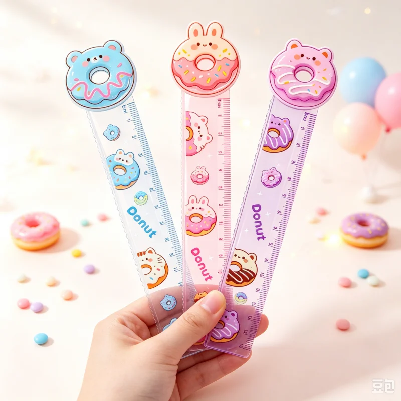 36pcs-lot-kawaii-beignet-chat-lapin-ours-regle-mignon-signet-outil-de-dessin-de-mesure-cadeau-promotionnel-fournitures-scolaires