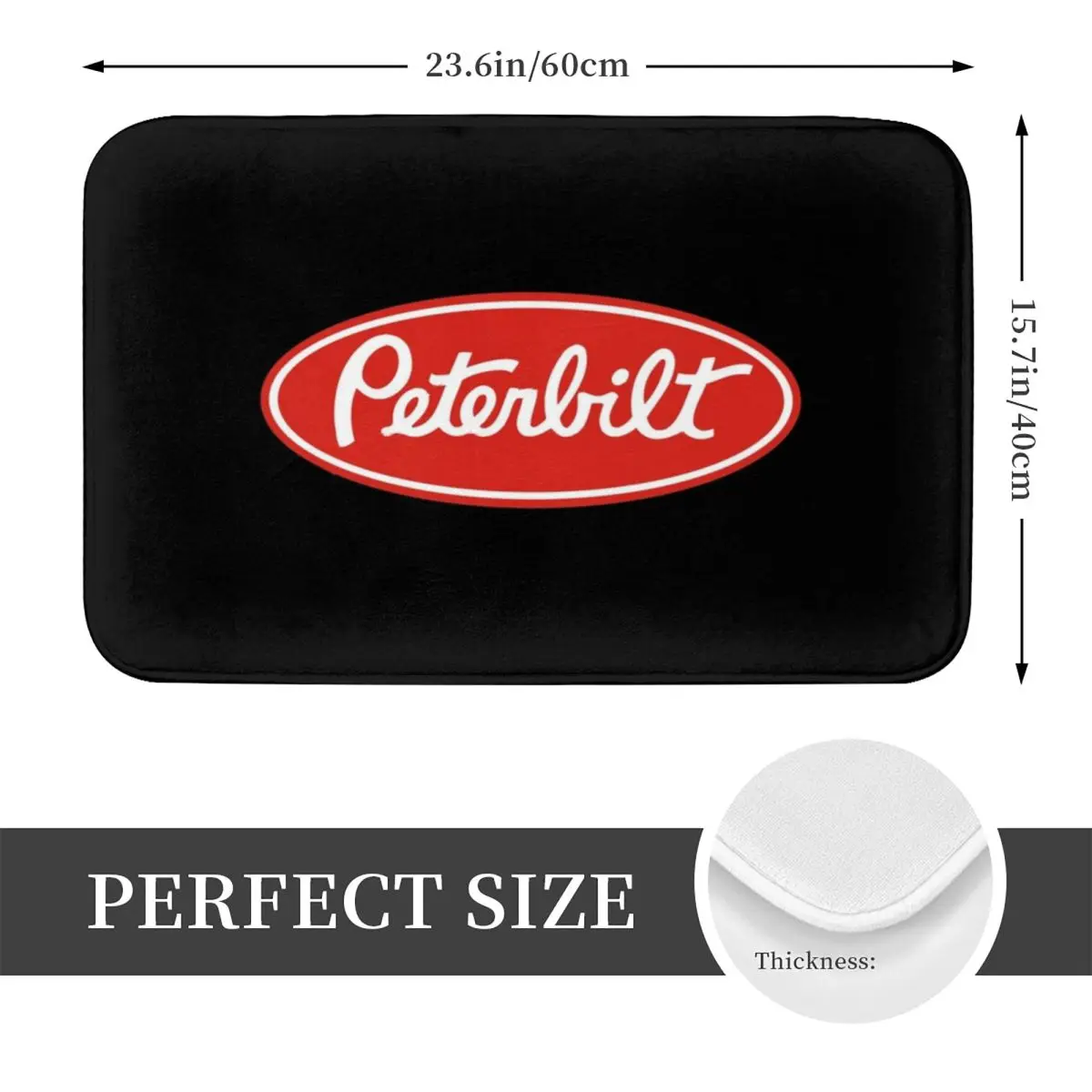 Peterbilt Truck Racing Logo Non-slip Doormat Floor Mat Dust-proo Carpet Rug for Kitchen Entrance Home Bedroom Footpad Mats