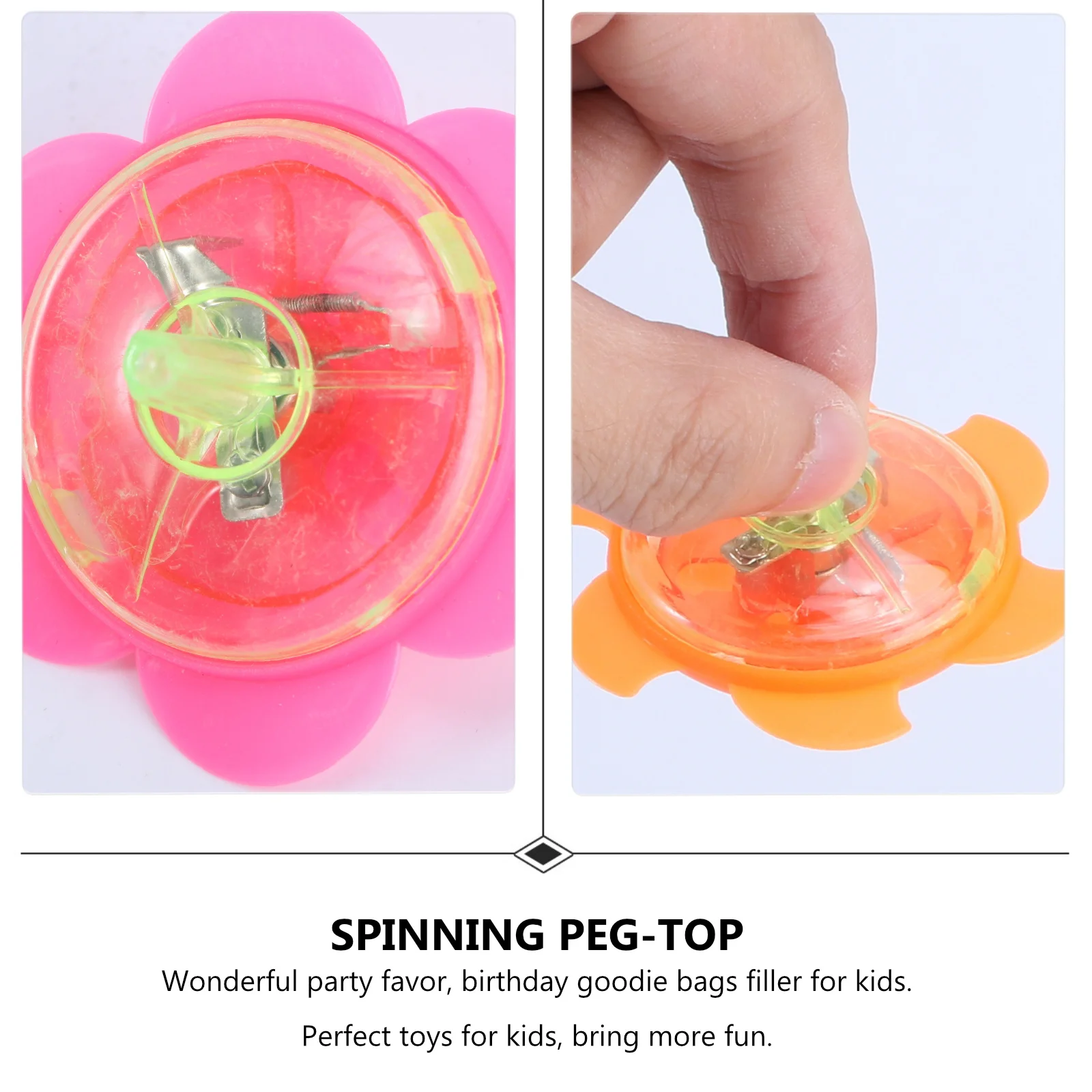 24 pezzi mini lampeggiante peg-top top in plastica filatura gioco cognitivo casuale bomboniera di compleanno top in plastica lampeggiante peg-top