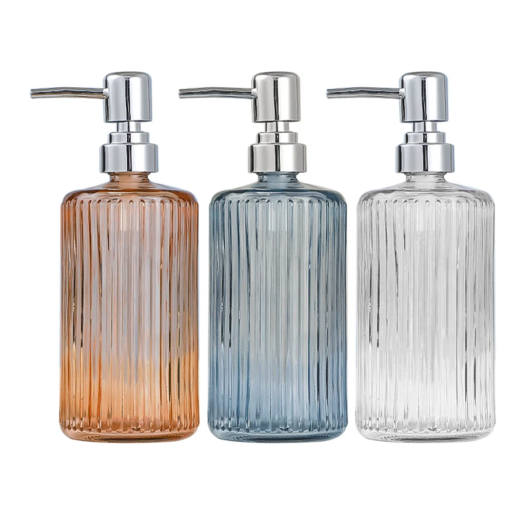 

3Pcs 500ml Glass Bottle Hand Soap Shampoo Dispenser Pump Countertop Bathroom Shampoo Bottle Containers Soap Dispenser Countertop