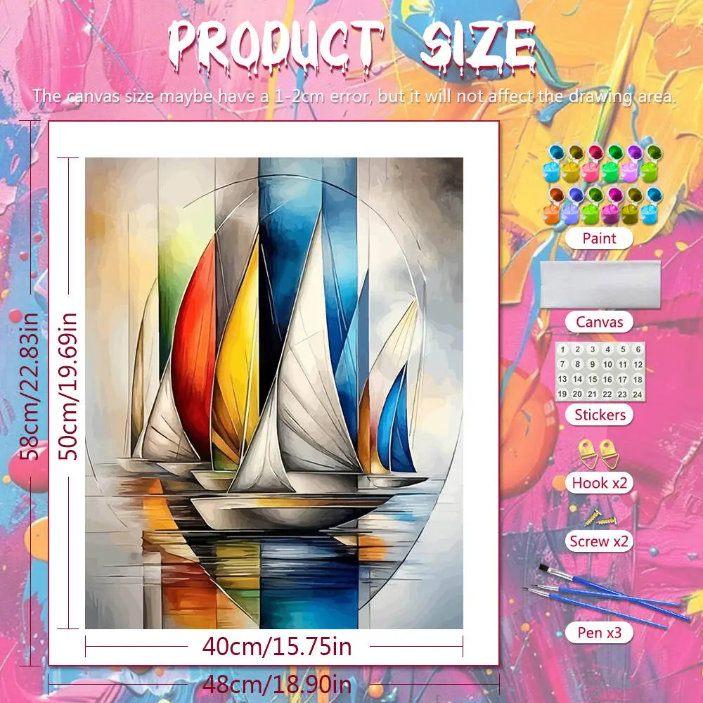 DIY Paint By Numbers Sailboat Digital Oil Painting Graffiti Abstract Art Picture Artcraft On Canvas Wall Decor Living Room Gift