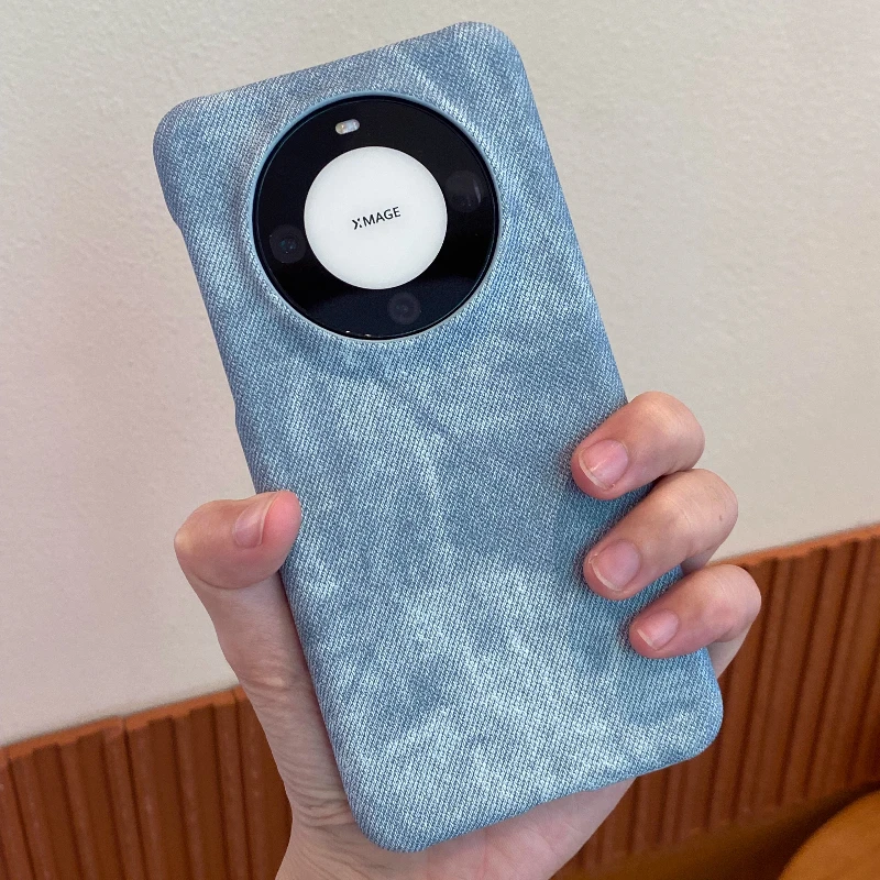 

Чехол для Huawei Mate 70 60 Pro, чехол из искусственной кожи с джинсовой текстурой, магнит Magsafe PC, жесткая задняя крышка для Huawei Mate 70 60 Pro + корпус