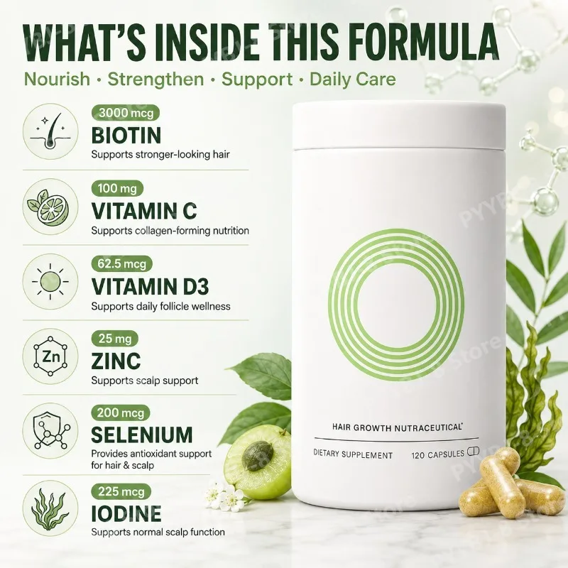 120 Count Women Hair Wellness Capsules Contain Biotin Vitamins Minerals & Herbal Blend for Visibly Thicker and Stronger Hair