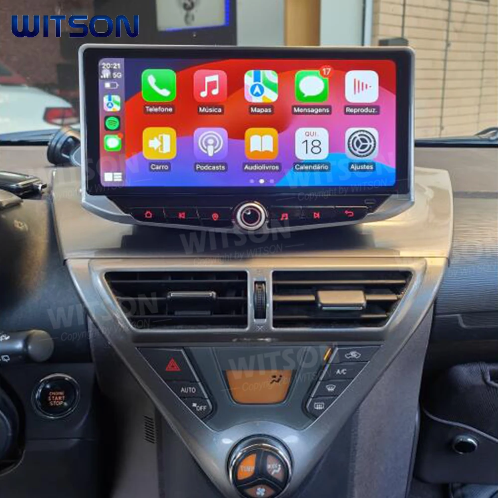 

10.88'' Android 14 Car Radio Multimedia For Toyota IQ Scion IQ 2008-2016 Phone Holder GPS CarPlay Player Stereo Type-C charging