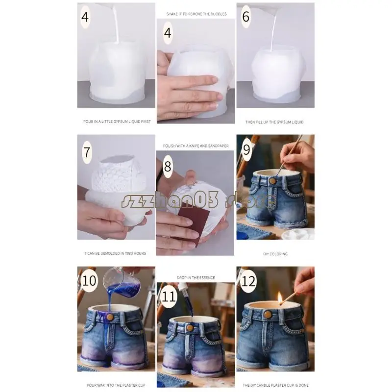 367C Customizable Jeans Shaped Silicone Casting Mold For Creative Gift Making Ideas