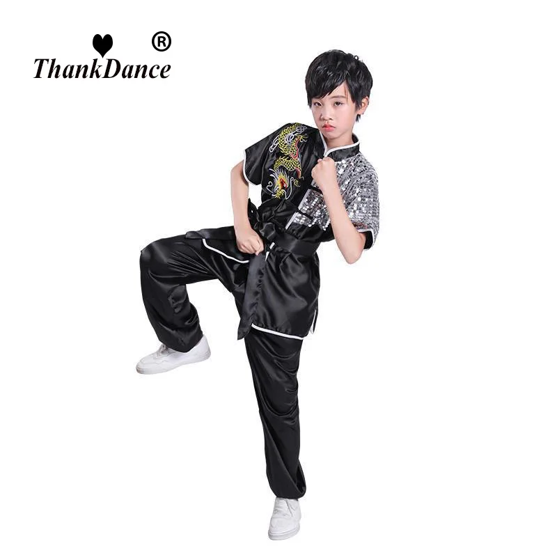 صبي تاي تشي زي فتاة الووشو البدلة أداء الاطفال الكونغ فو فنون الدفاع عن النفس موحدة الأطفال مرحلة الرقص الملابس التناغ التقليدية #4