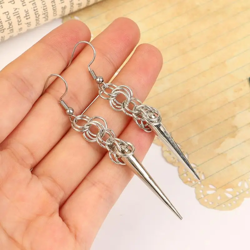 فاسق نمط سبايك أقراط للنساء القوطية مخروط قلادة الجرونج ثقب استرخى مجوهرات هدية