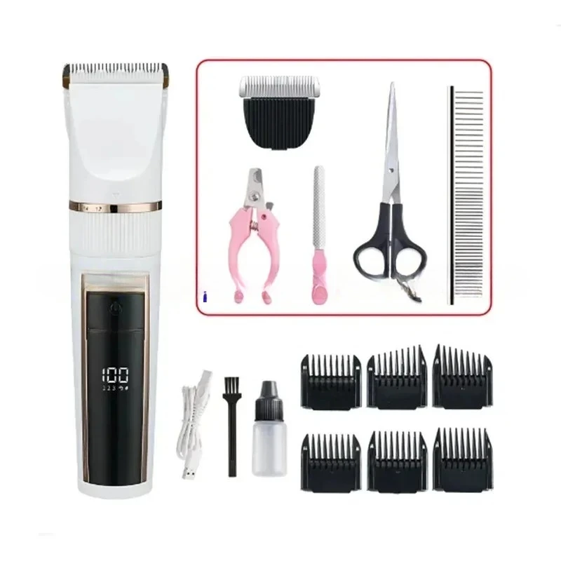 

Профессиональный USB-перезаряжаемый электрический грумер для домашних животных, 3 Вт для больших собак, вьющиеся собаки с покрытием, электрическая бритва для длинных волос для животных